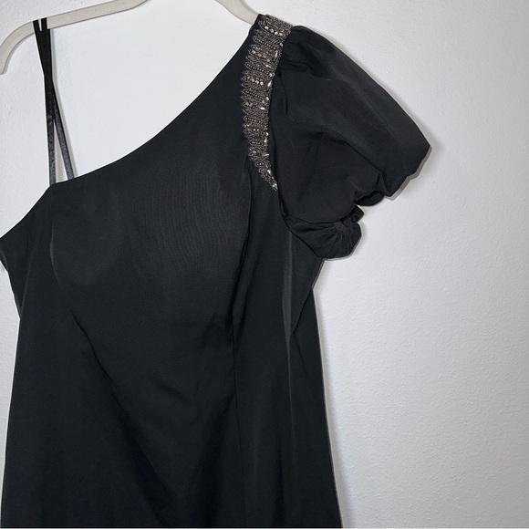 AIDAN MATTOX One-Shoulder Beaded Midi Dress - Picture 3 of 15